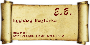 Egyházy Boglárka névjegykártya