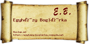 Egyházy Boglárka névjegykártya