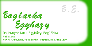 boglarka egyhazy business card