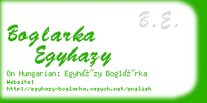 boglarka egyhazy business card